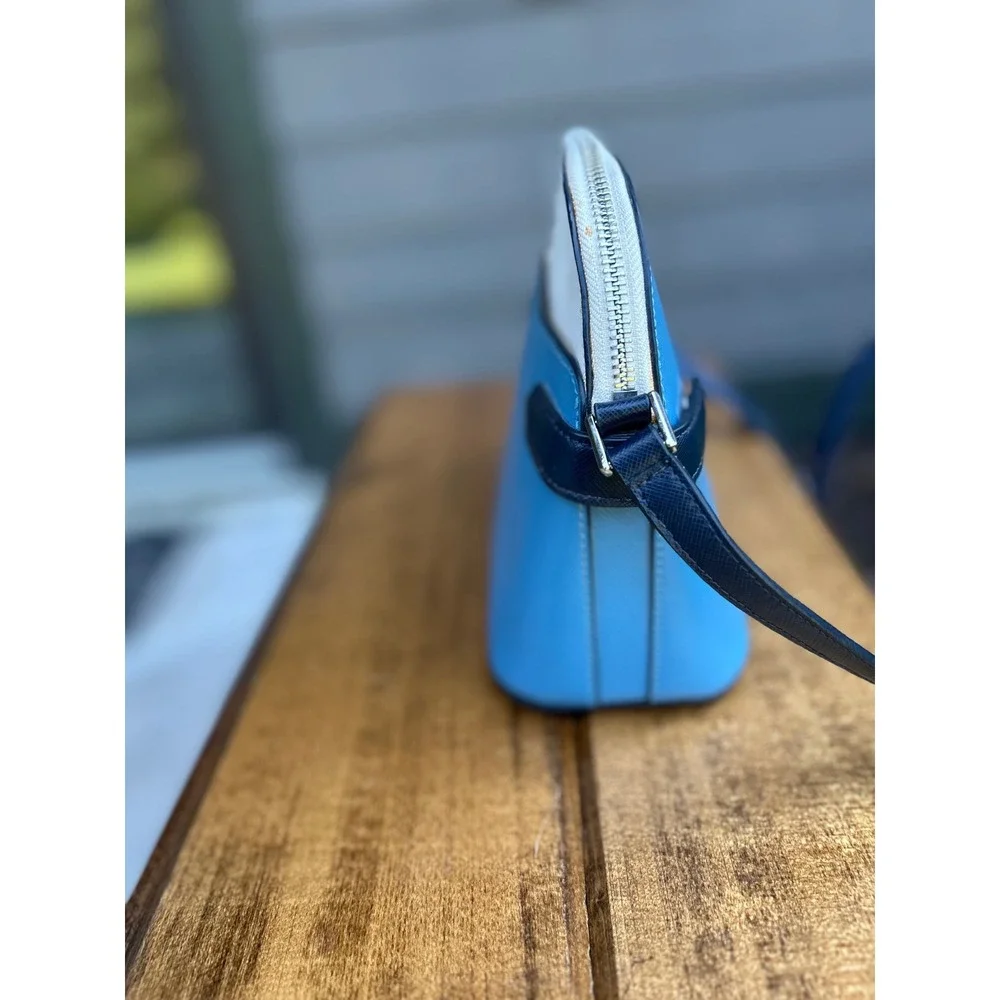 Kate Spade Staci Niagara Blue Colorblock Crossbody Bag Wallet Set EUC Designer